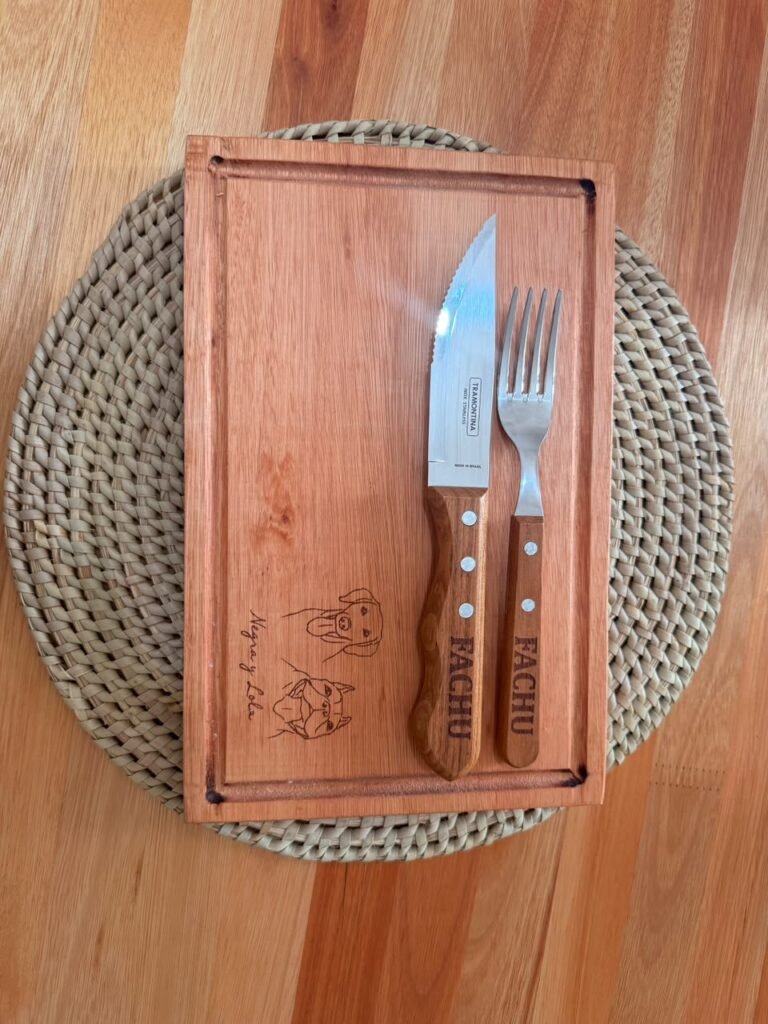 Juego de cuchillo mango grueso + tenedor