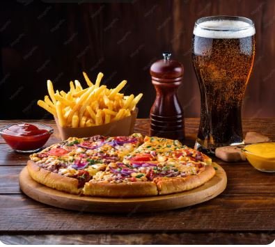 Variedad de papas + Pizza Libre