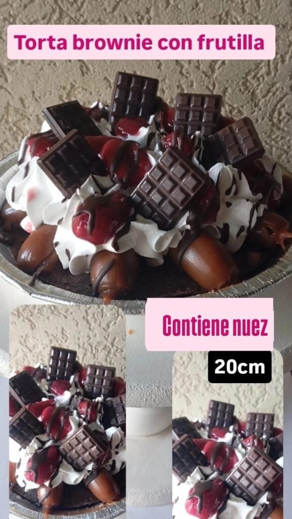 Torta brownie con frutillas